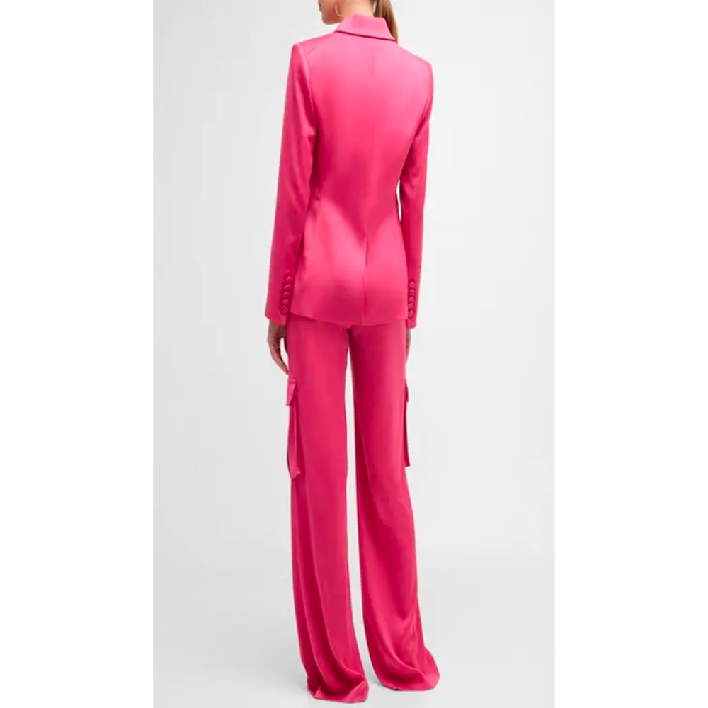 Veronica Beard Women's Saul Pant Hibiscus Satin Utility Wide Leg Pants 4 NWT 448 - Picture 5 of 12